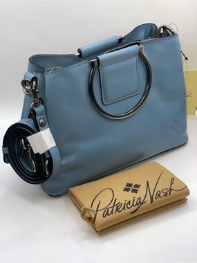 Patricia Nash Empoli Satchel Blue Fog